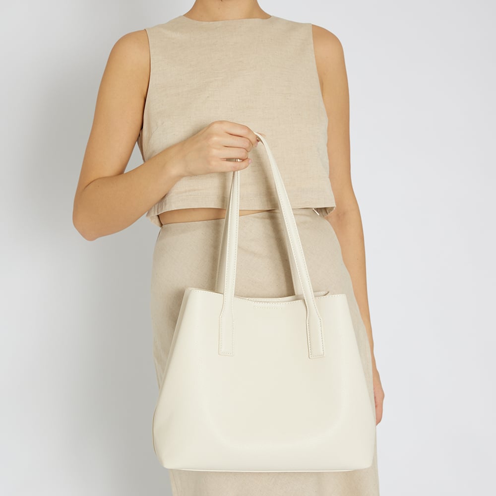 Joanna Tote in Bone Pebble