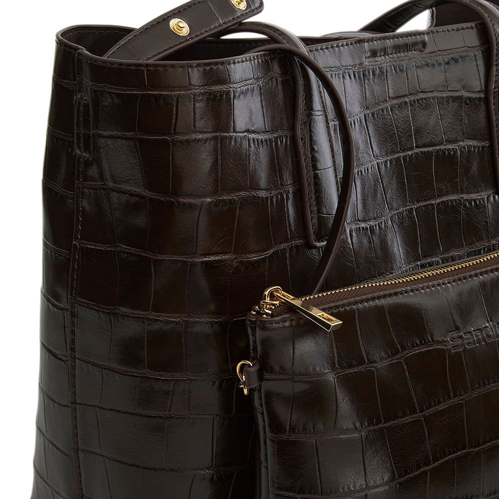 Joanna Tote in Chocolate Croc