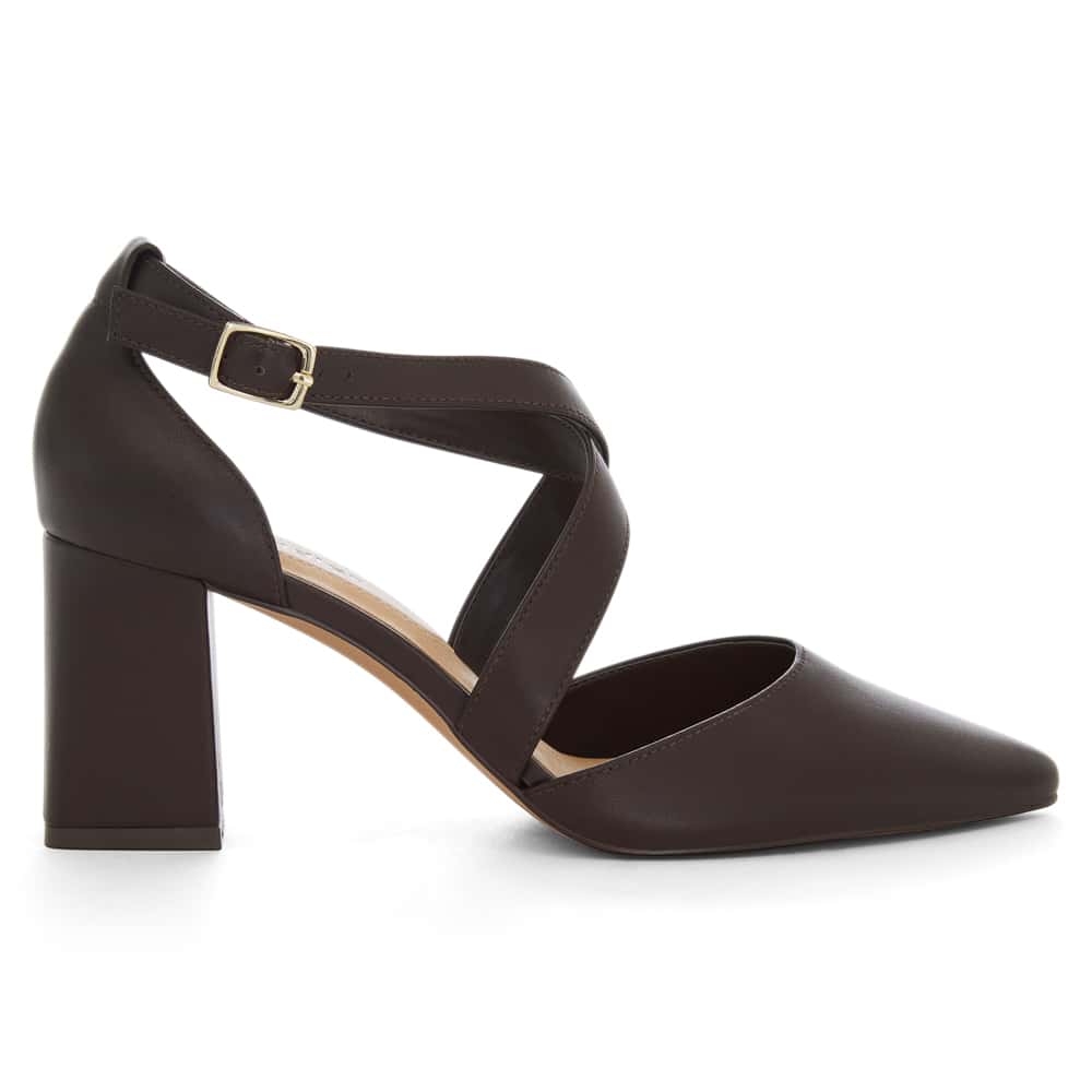 Kara Heel in Chocolate Glove Leather