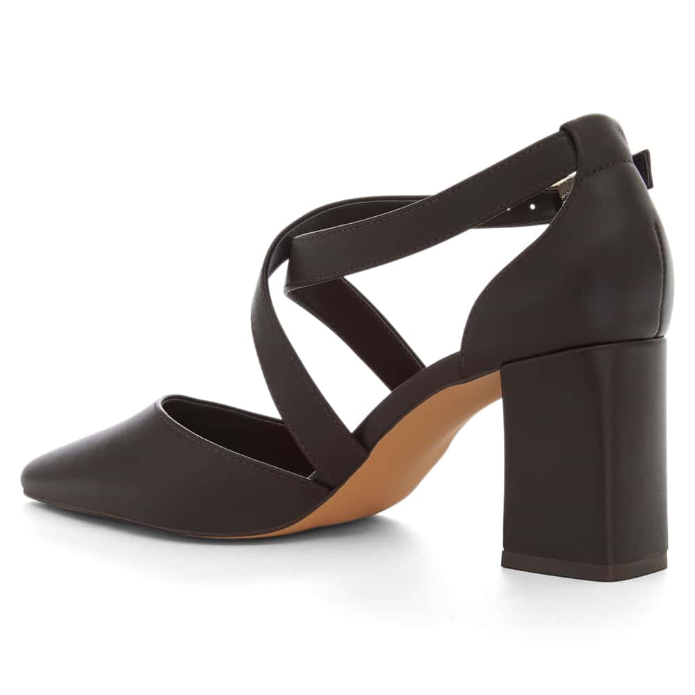 Kara Heel in Chocolate Glove Leather