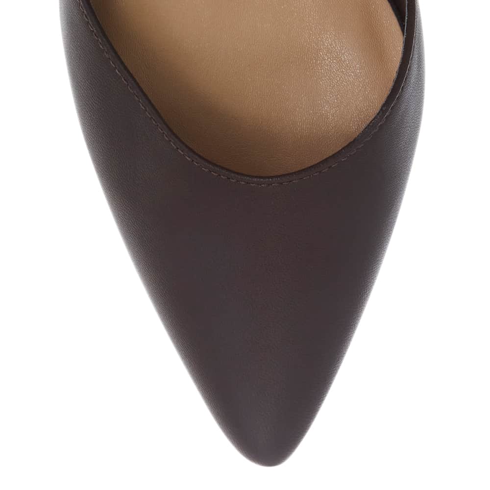 Kara Heel in Chocolate Glove Leather