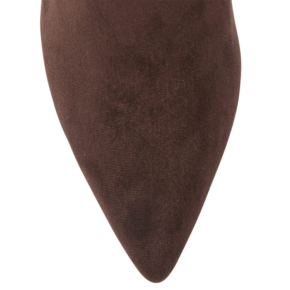 Karly Boot in Chocolate Suede Stretch Suede