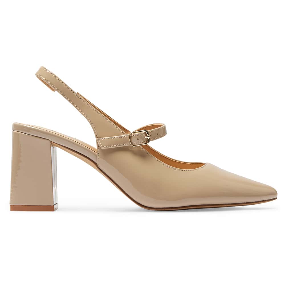 Kelly Heel in Nude Patent