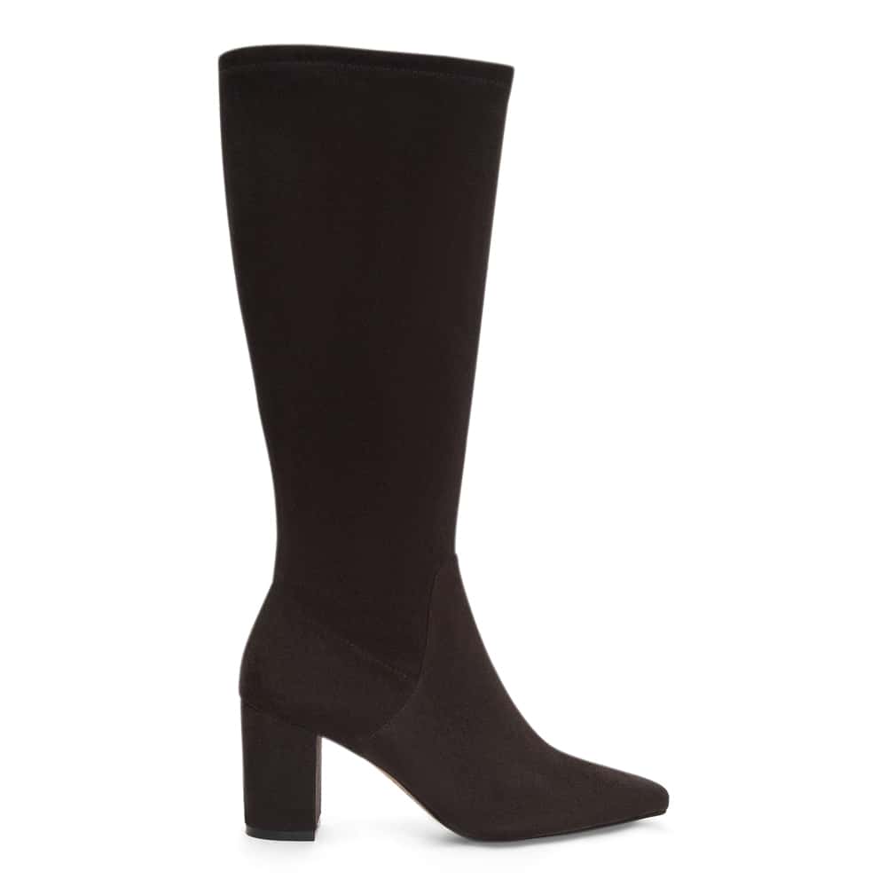 Kendall Boot in Chocolate Suede Stretch Suede