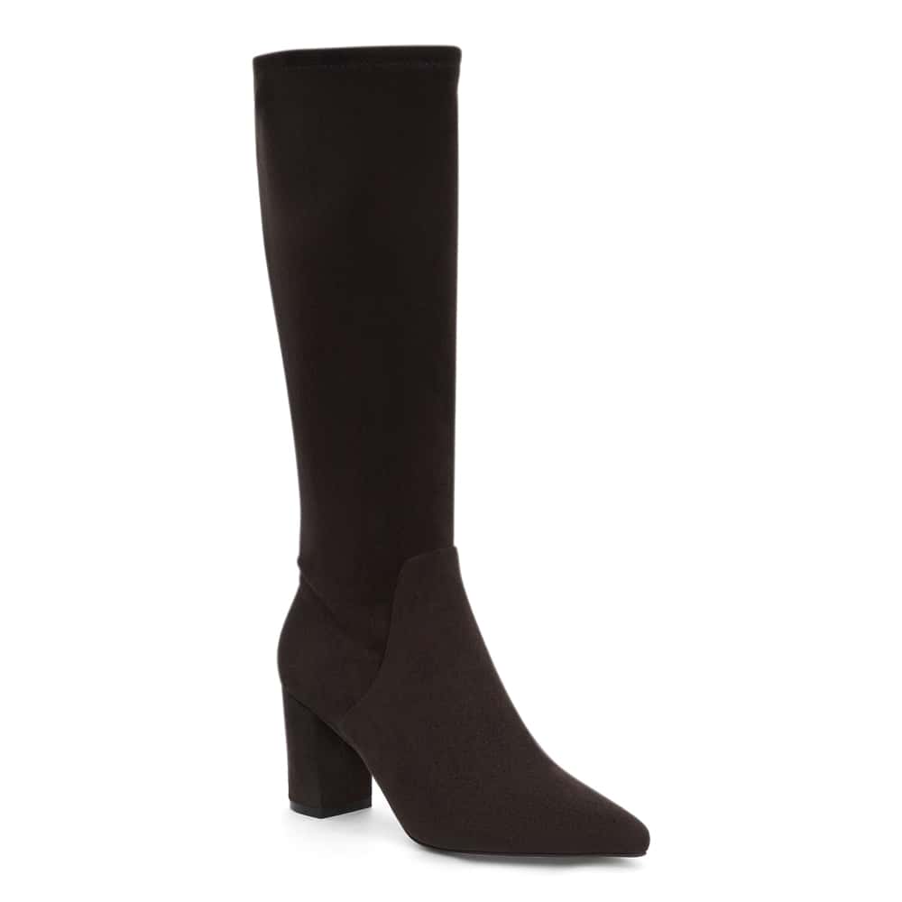 Kendall Boot in Chocolate Suede Stretch Suede