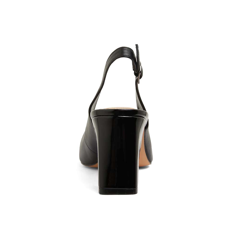 Kirsty Heel in Black On Black Leather