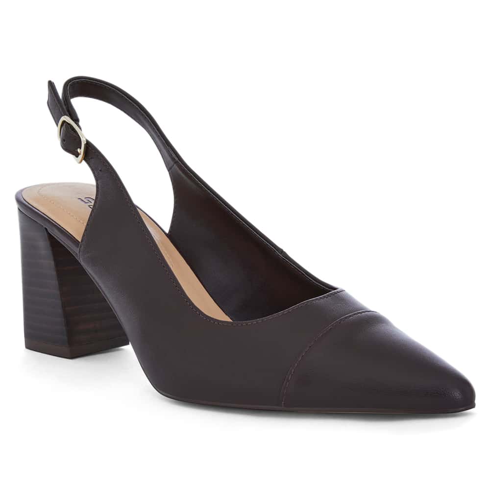 Kirsty Heel in Chocolate Glove Leather