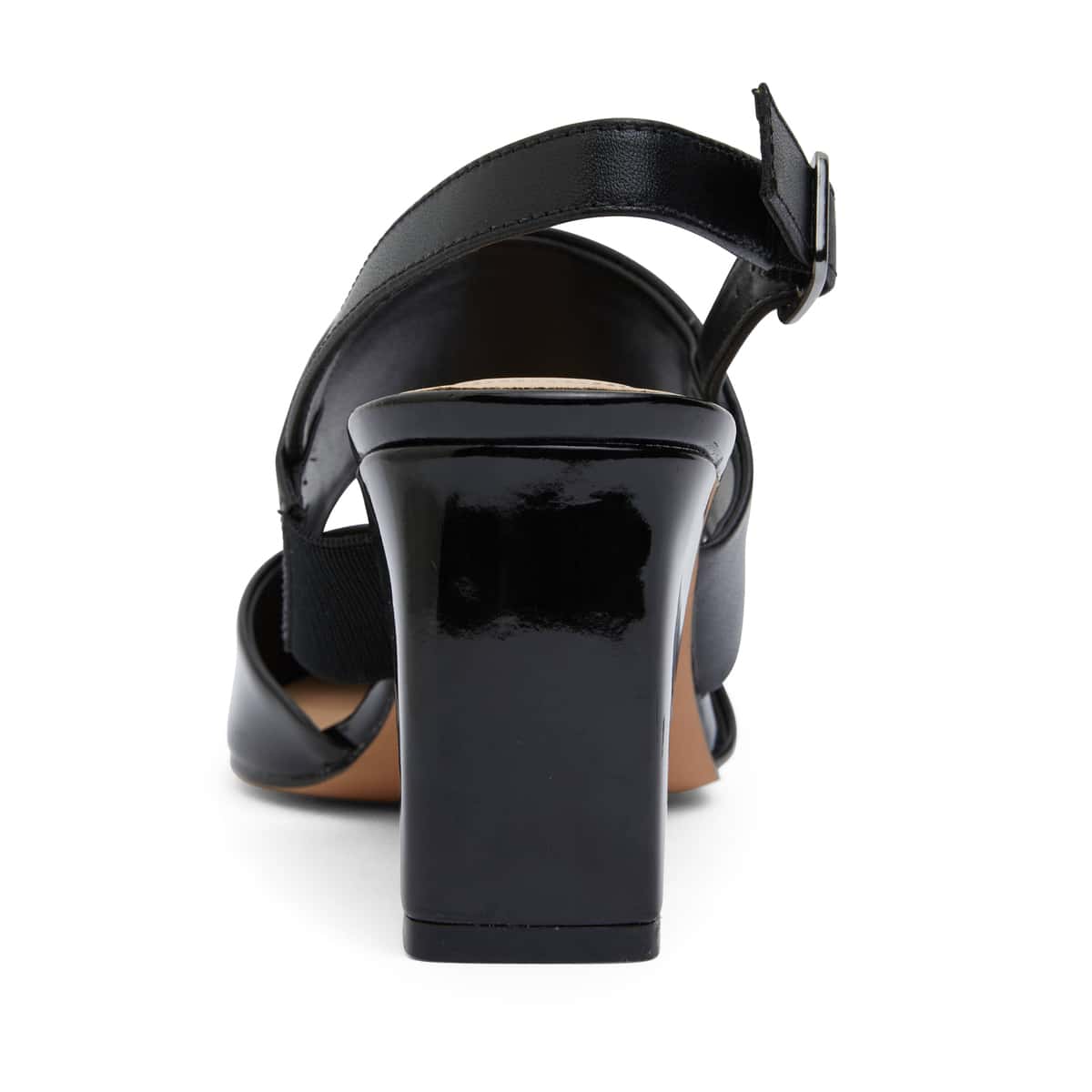 Kitson Heel in Black On Black Patent