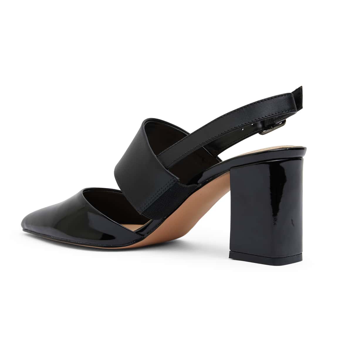 Kitson Heel in Black On Black Patent