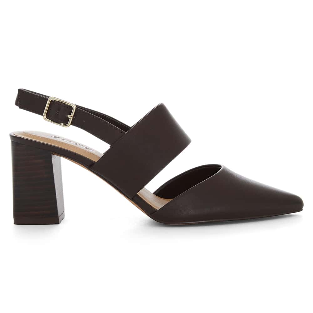 Kitson Heel in Chocolate  Leather
