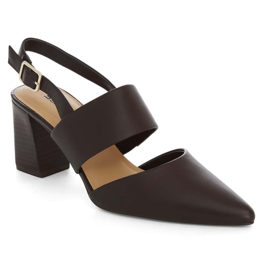 Kitson Heel in Chocolate  Leather
