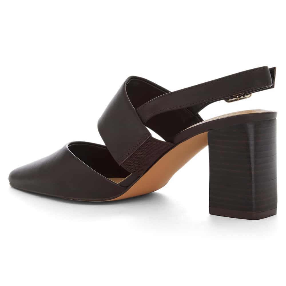 Kitson Heel in Chocolate  Leather