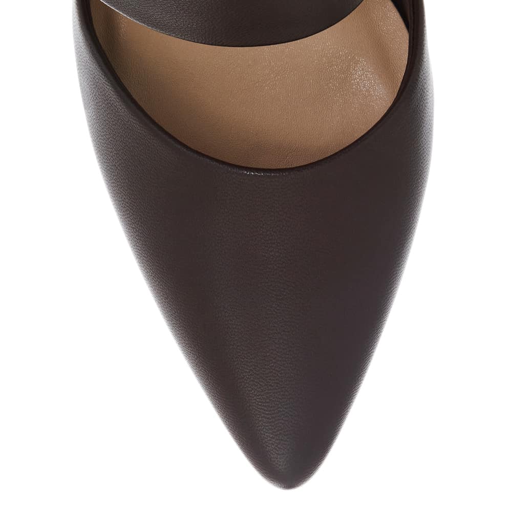 Kitson Heel in Chocolate  Leather