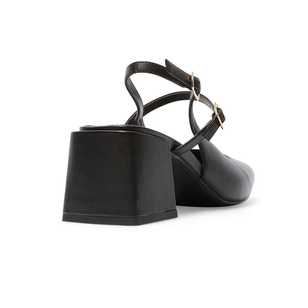 Lenora Heel in Black Leather