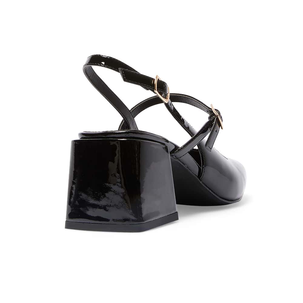 Lenora Heel in Black Patent