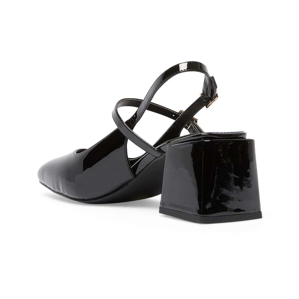 Lenora Heel in Black Patent