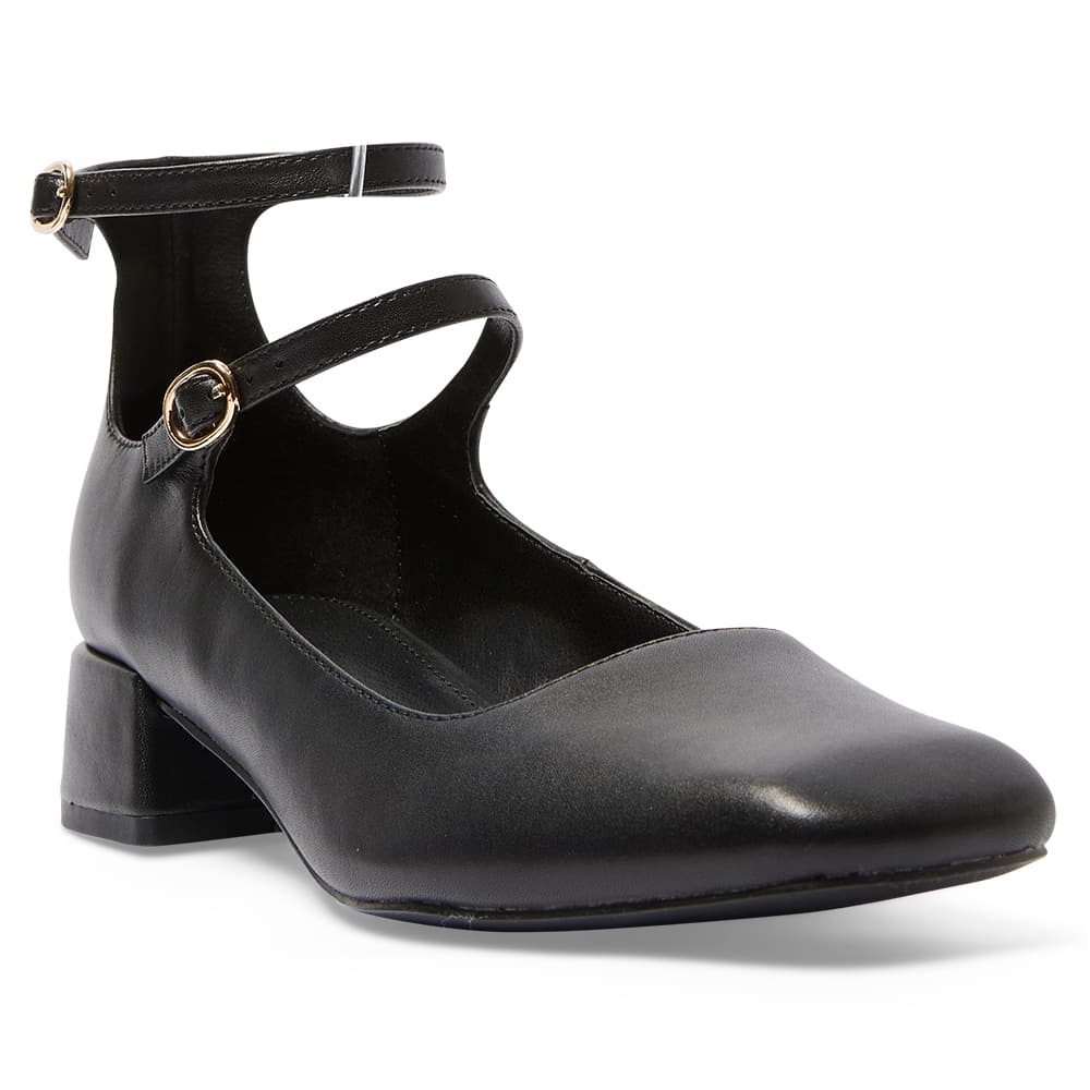 Lydia Heel in Black Leather