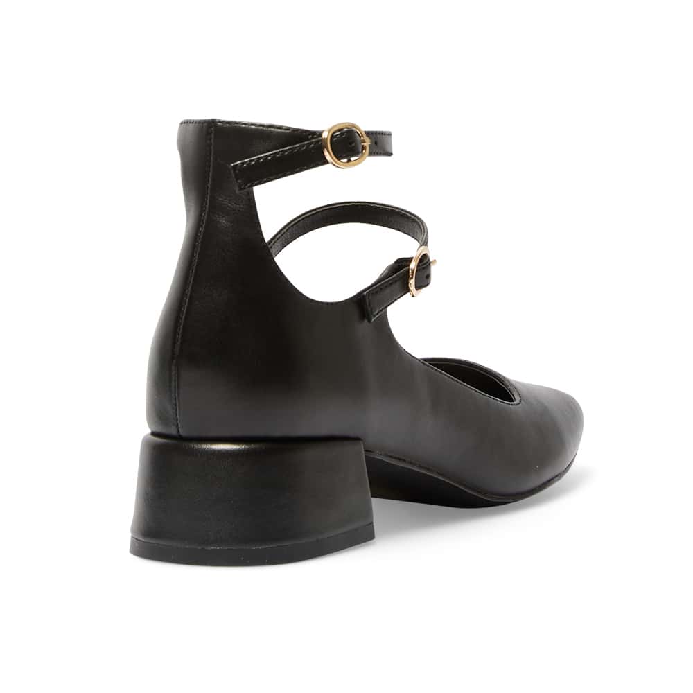 Lydia Heel in Black Leather