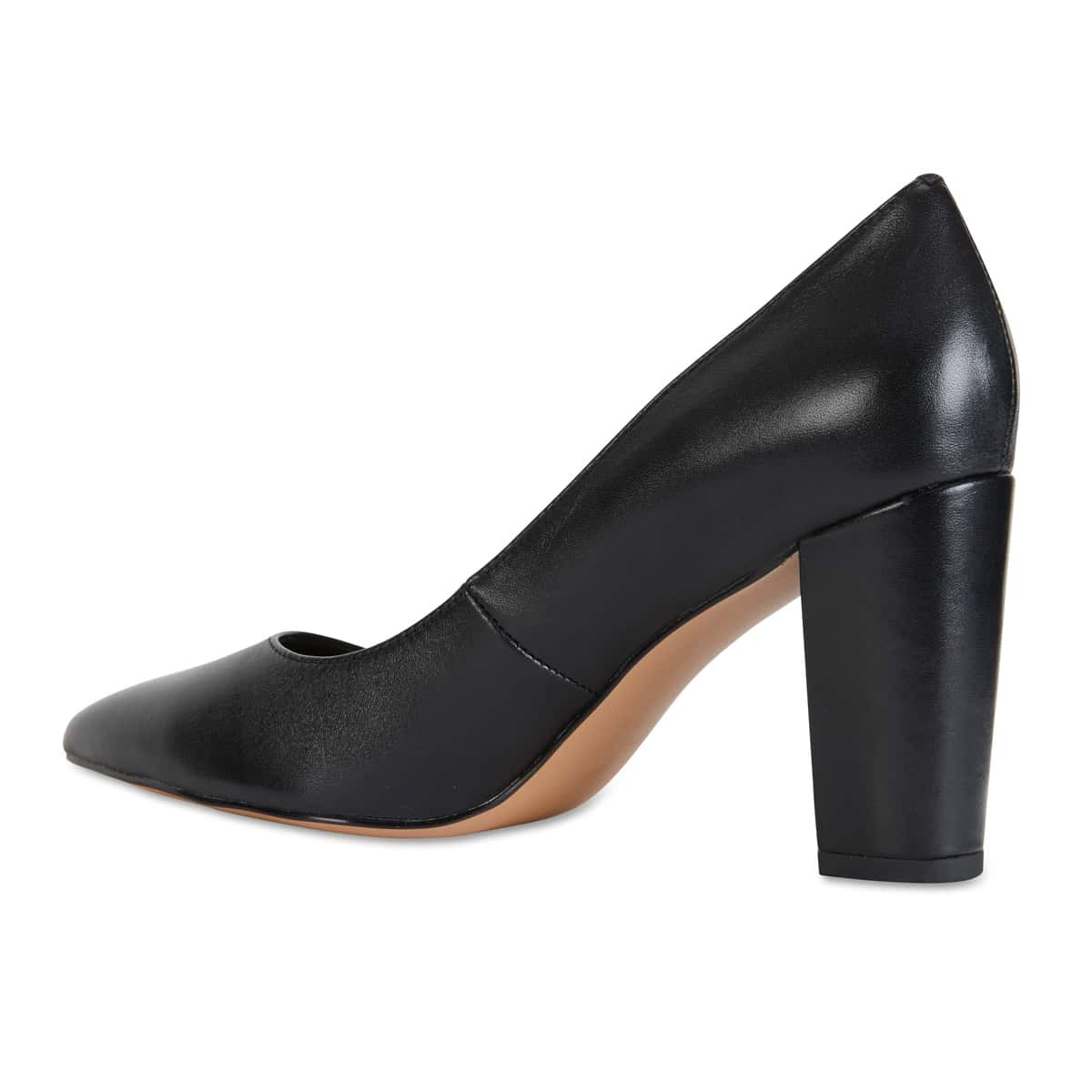Lyric Heel in Black Leather