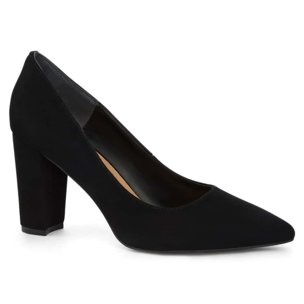 Lyric Heel in Black Suede