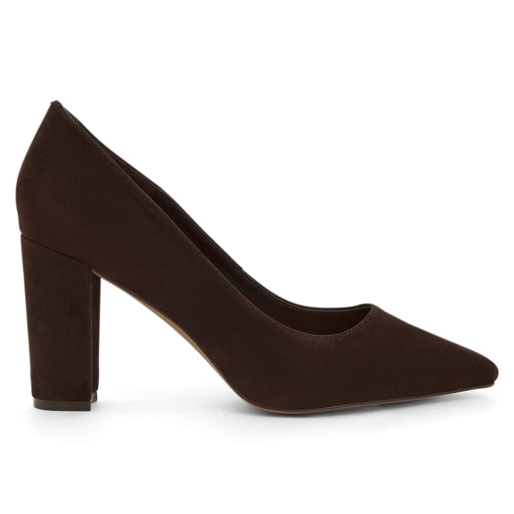 Lyric Heel in Chocolate  Suede