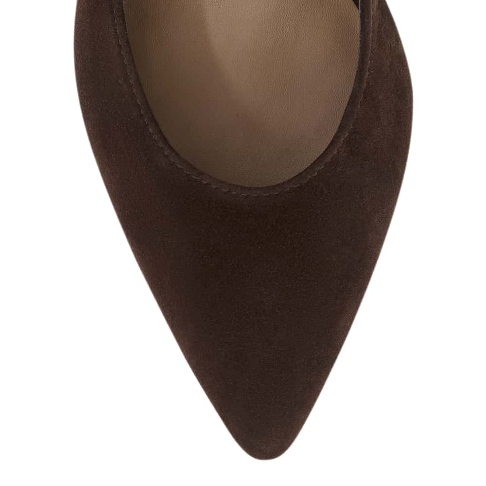 Lyric Heel in Chocolate  Suede