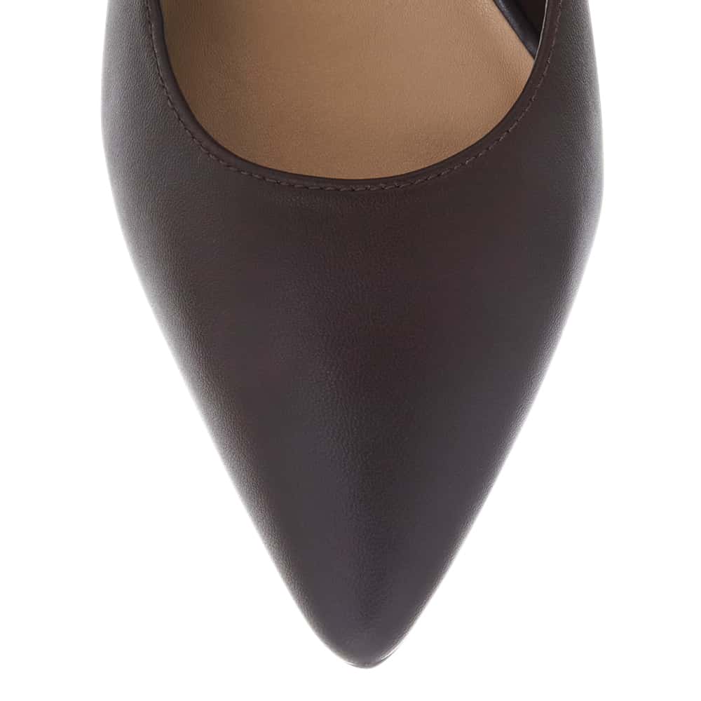 Lyric Heel in Chocolate  Leather