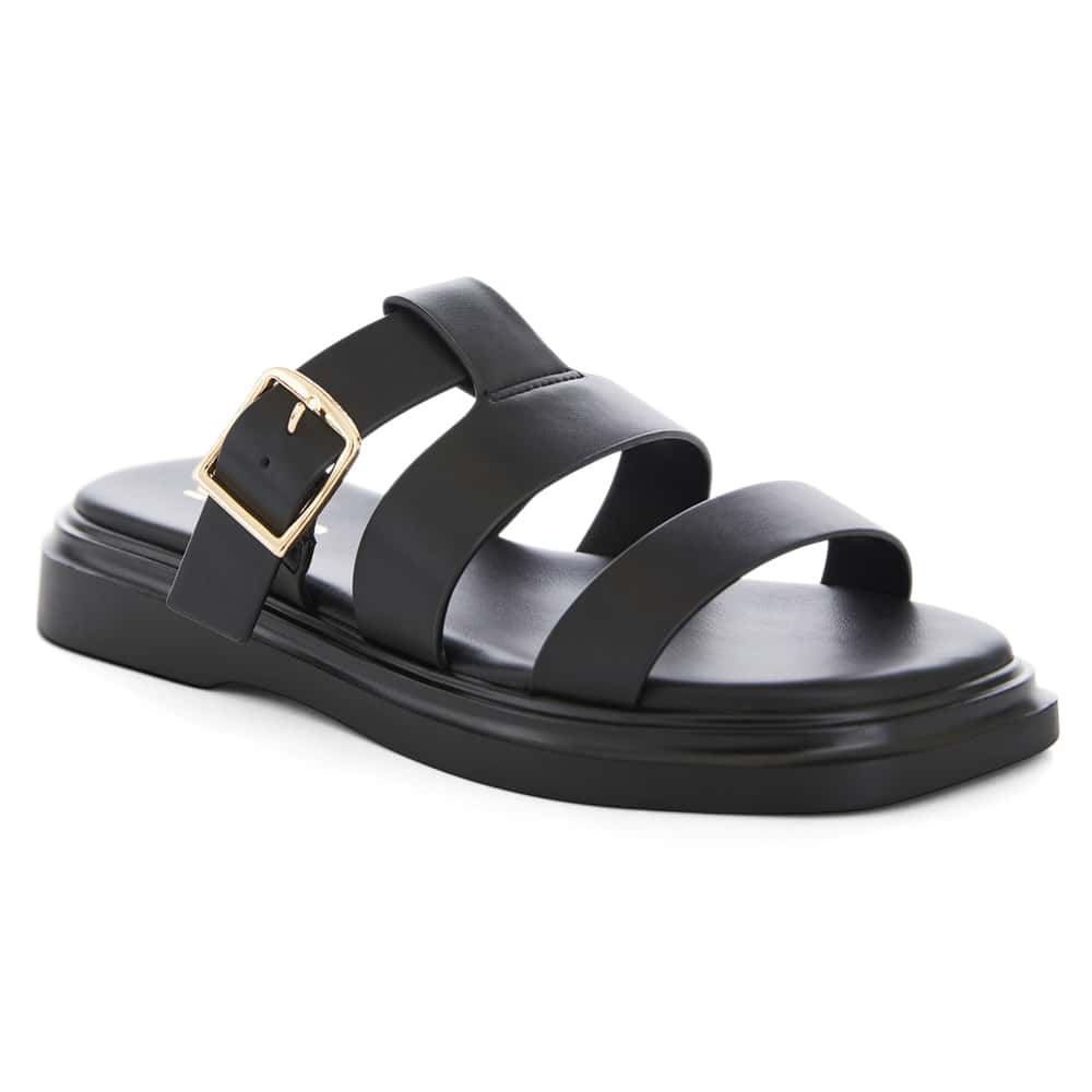 Maggie Slide in Black Smooth