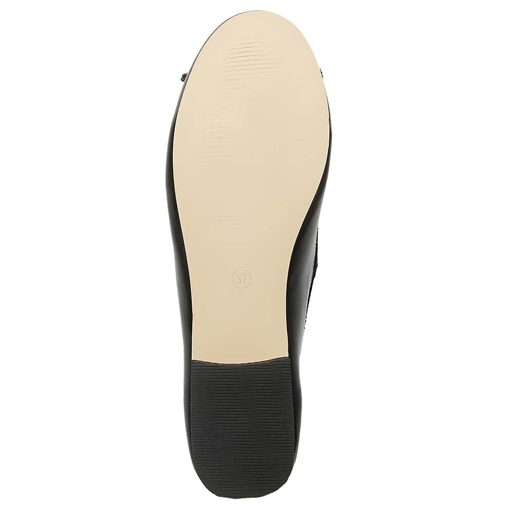 Mallory Ballet Flat in Black Leather