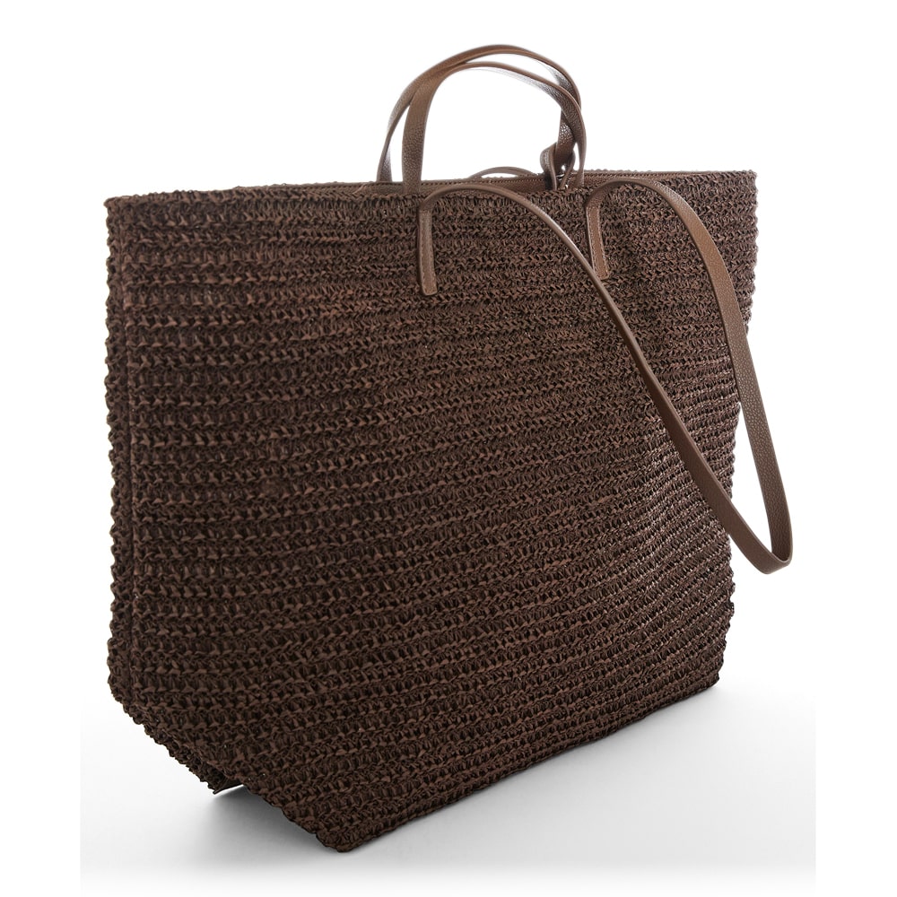 Maple Bag in Chocolate/raffia