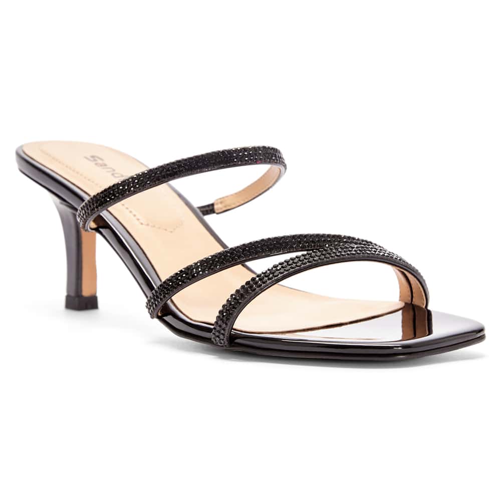 Marcy Heel in Black Sparkle