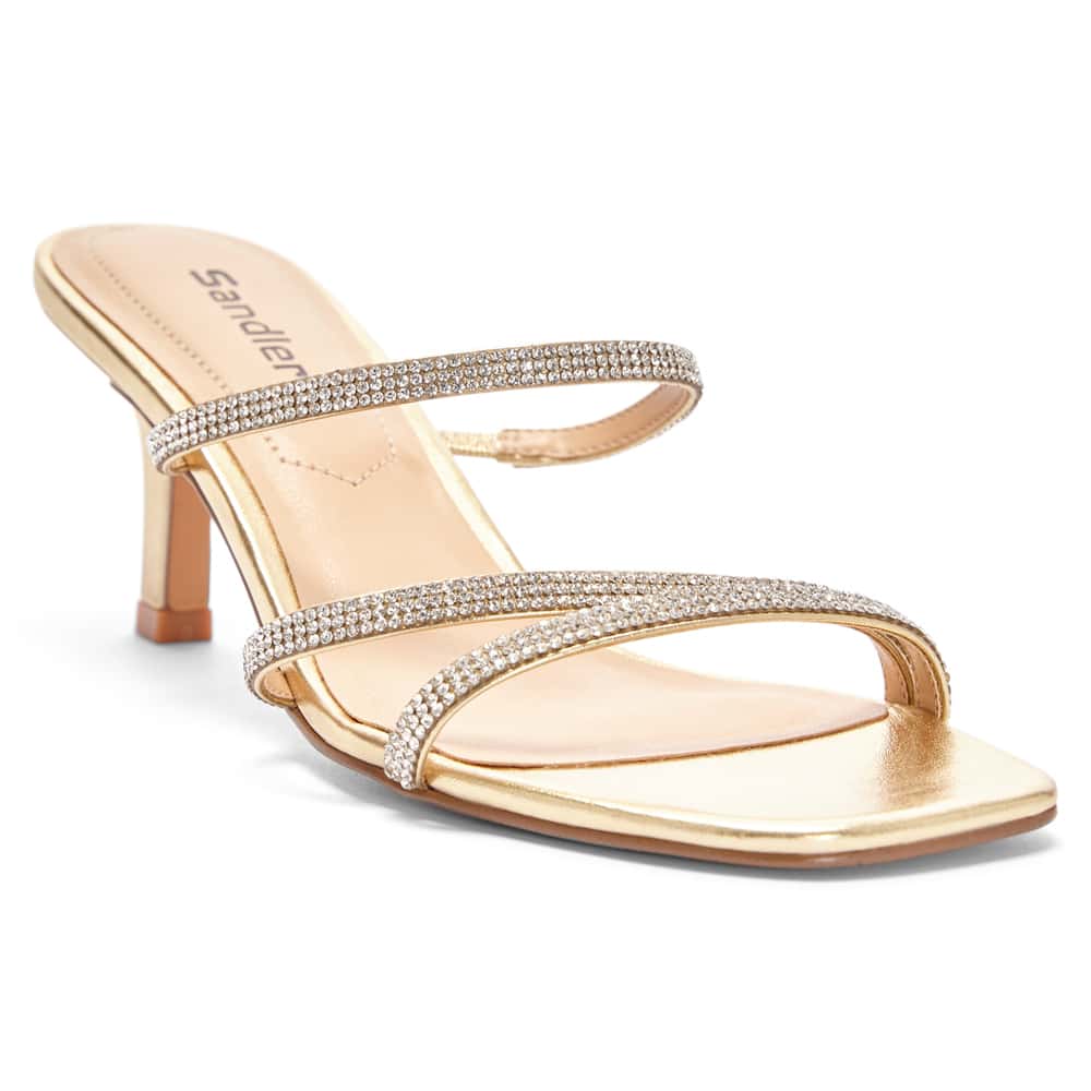 Marcy Heel in Gold Metallic Sparkle