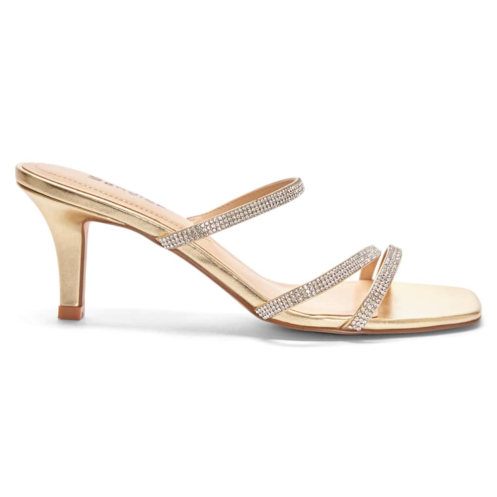 Marcy Heel in Gold Metallic Sparkle
