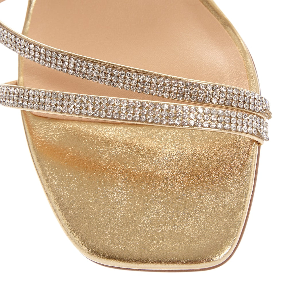 Marcy Heel in Gold Metallic Sparkle