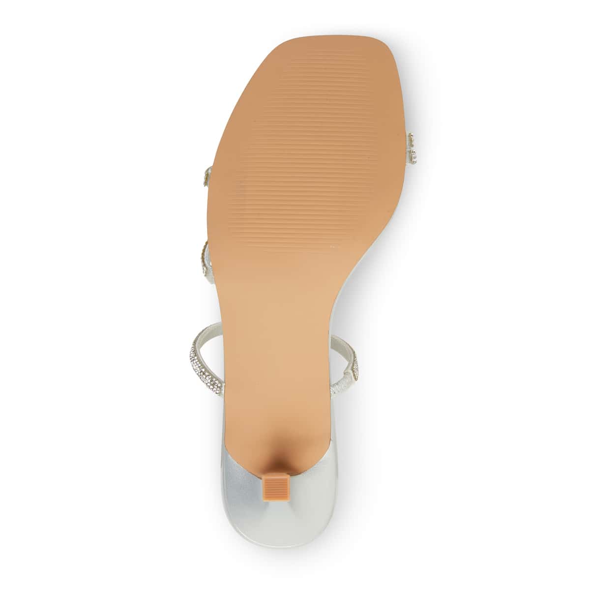 Marcy Heel in Silver Metallic Sparkle