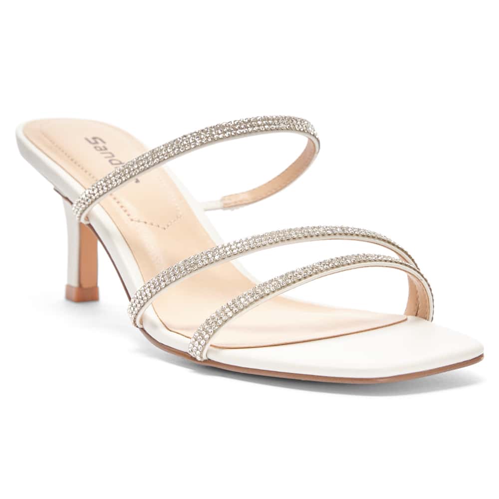 Marcy Heel in White Sparkle