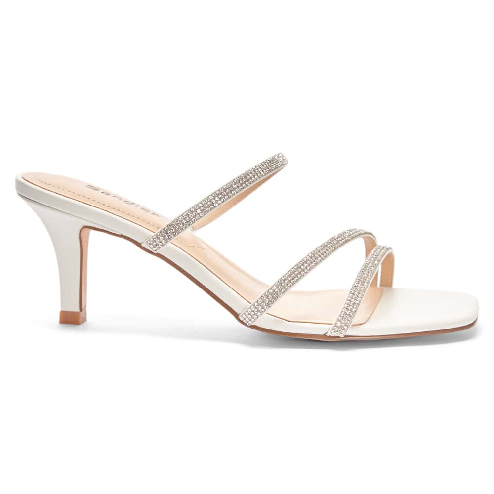 Marcy Heel in White Sparkle