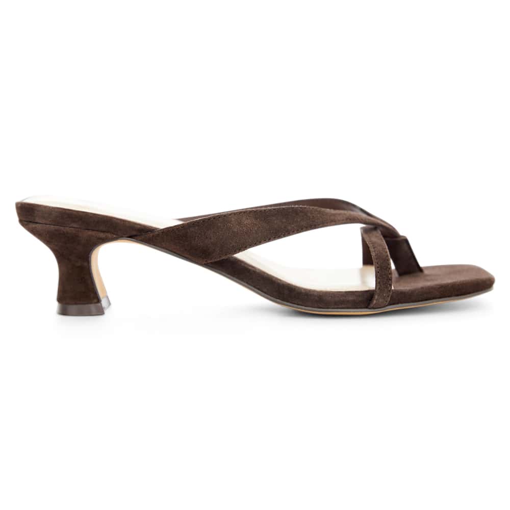 Matrix Heel in Chocolate Suede Suede