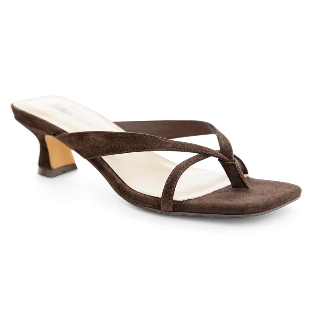 Matrix Heel in Chocolate Suede Suede