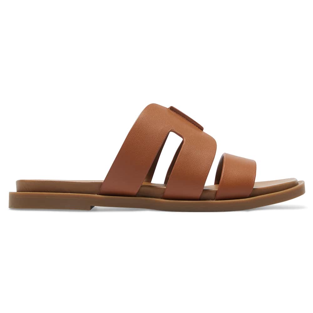Maxine Flat in Tan Leather