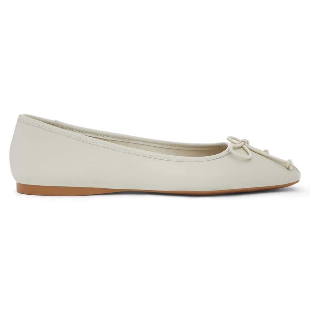 Maya Ballet Flat in Bone Leather