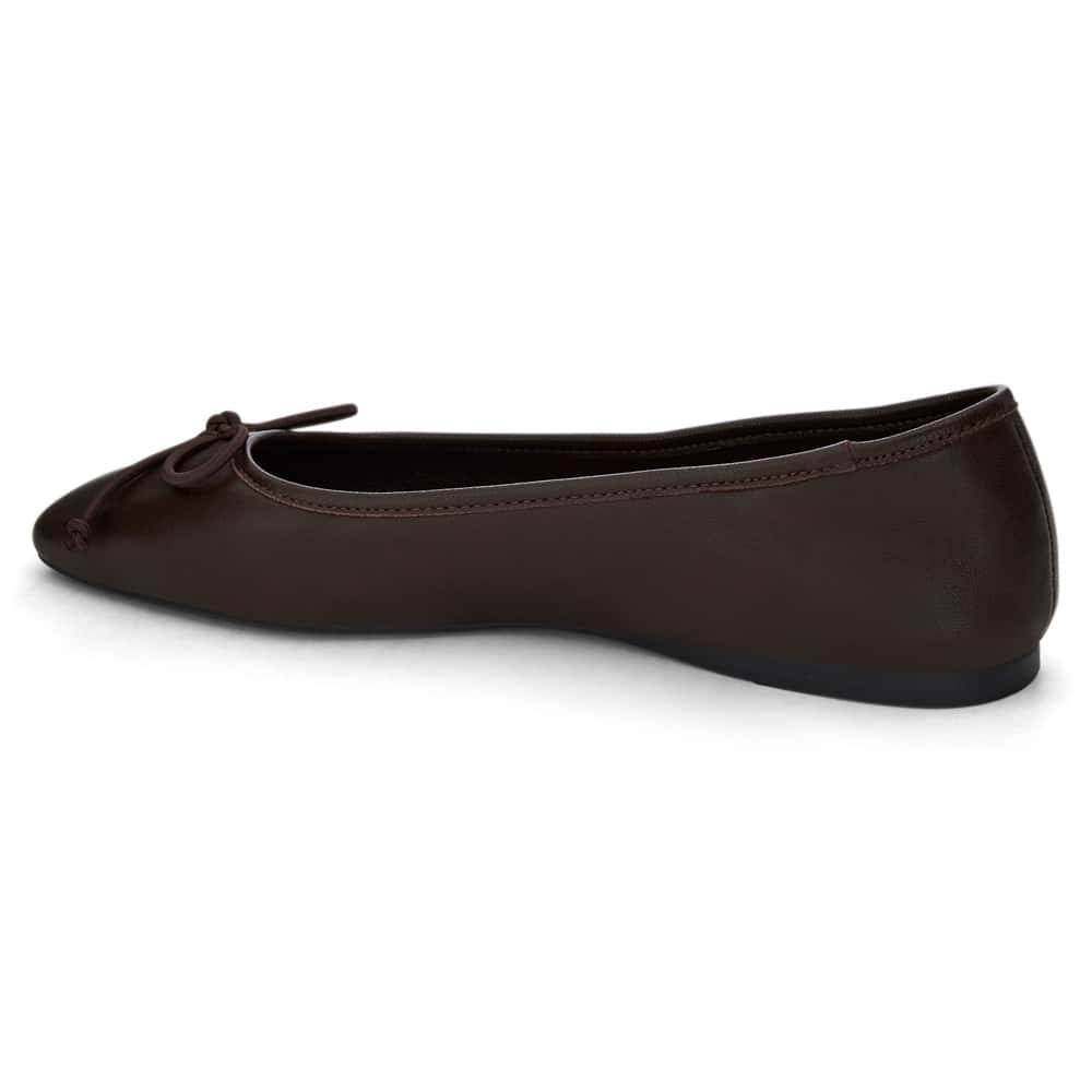 Maya Ballet Flat in Chocolate  Leather