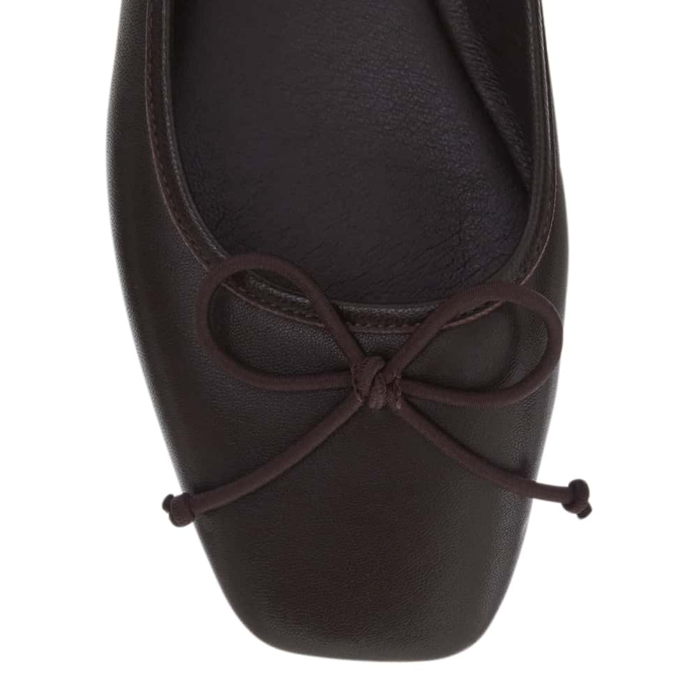 Maya Ballet Flat in Chocolate  Leather