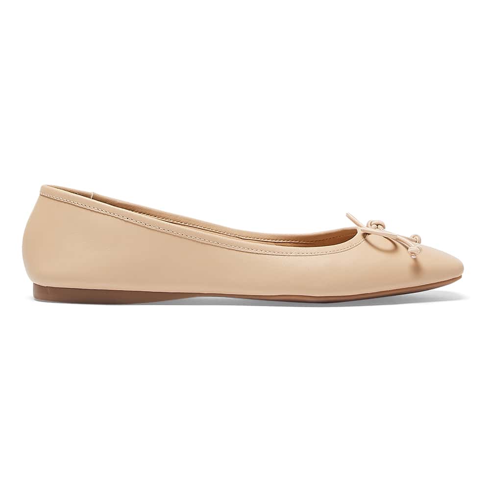 Maya Ballet Flat in Nude Leather