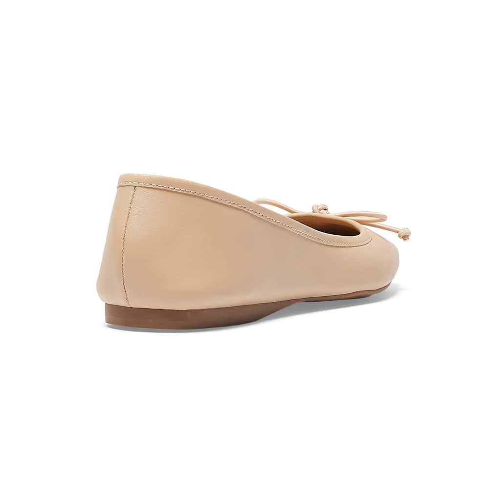 Maya Ballet Flat in Nude Leather