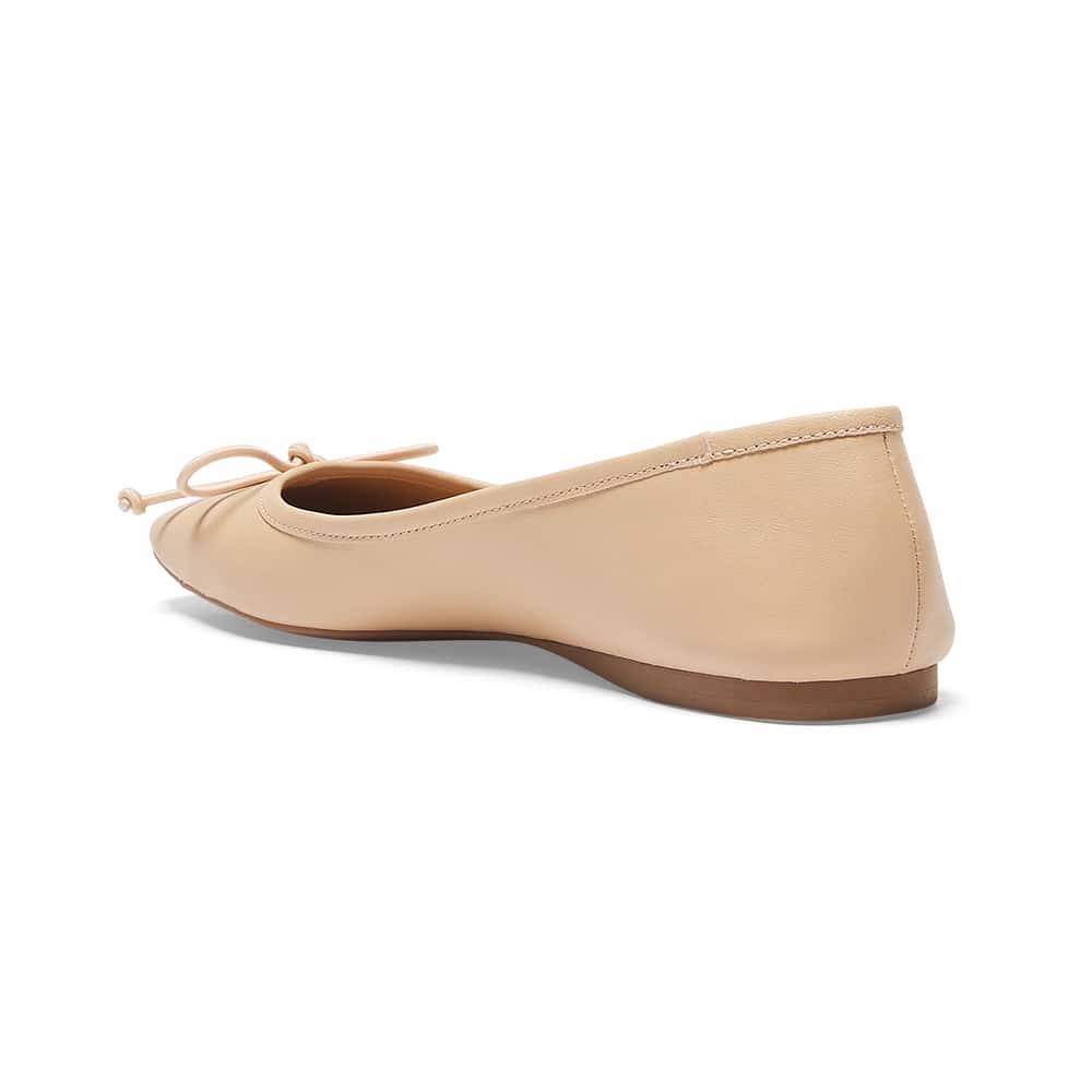 Maya Ballet Flat in Nude Leather