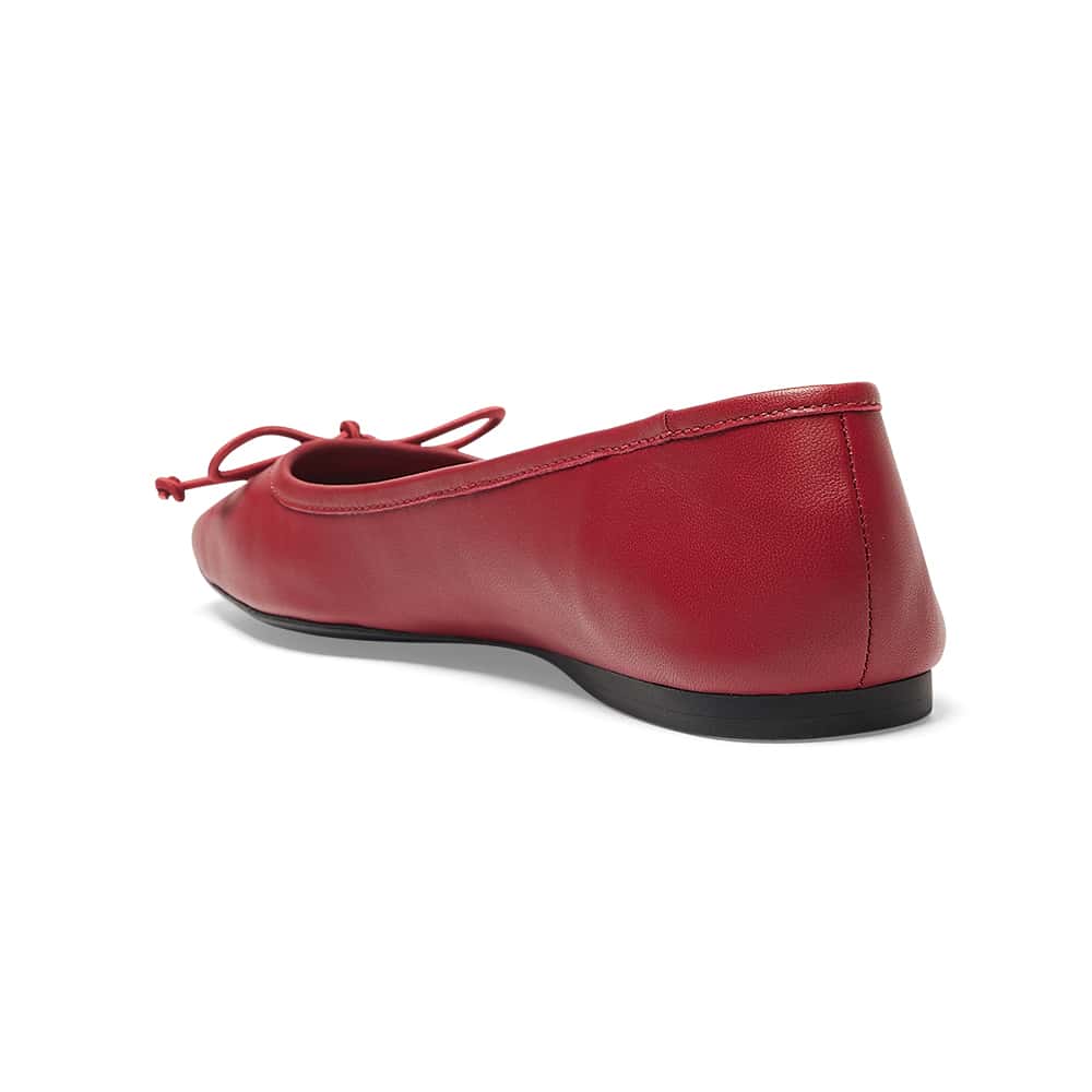 Maya Flat in Red Leather