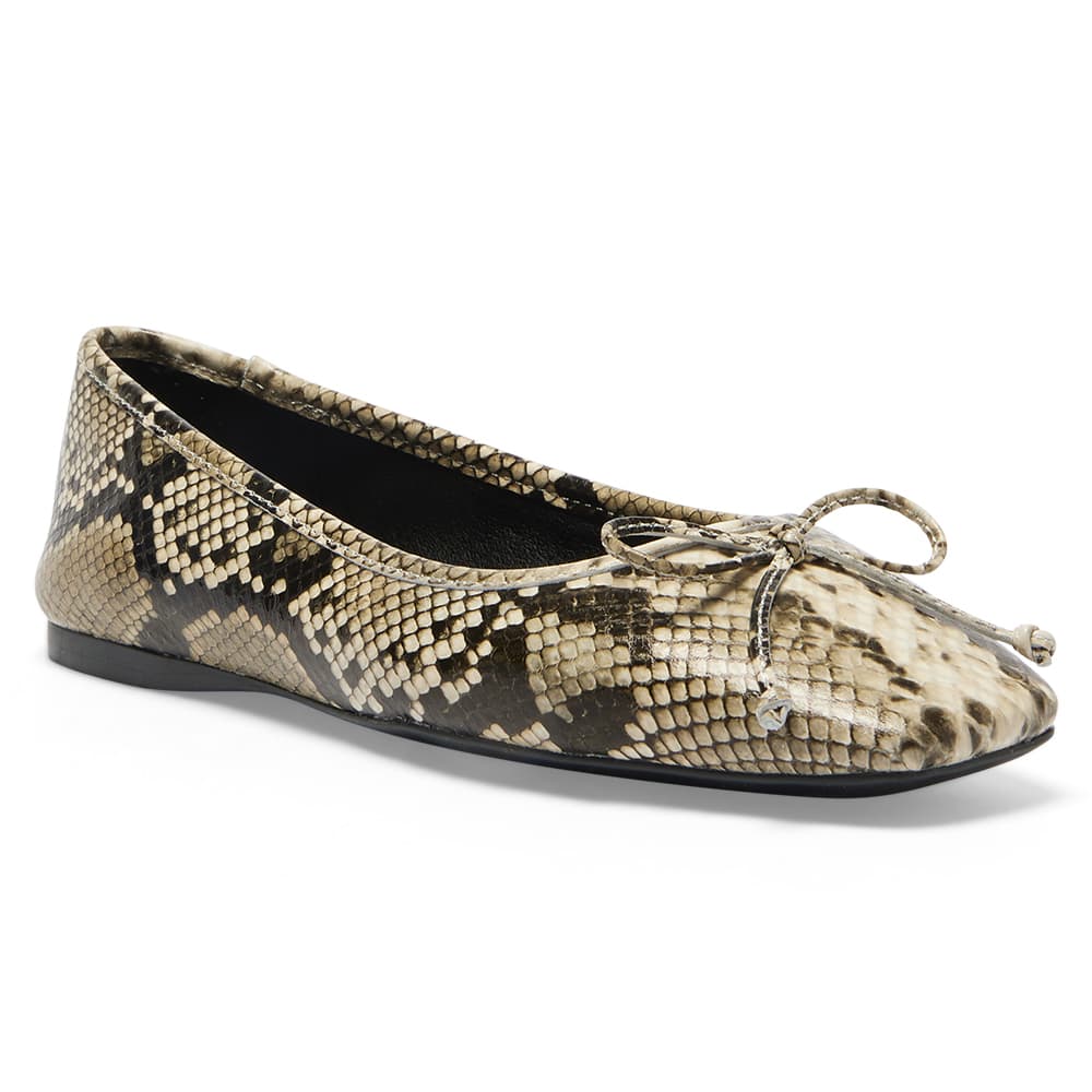 Maya Ballet Flat in Snake Leather