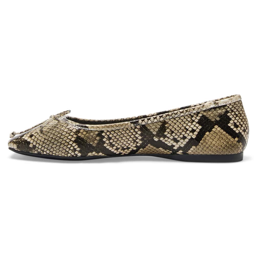 Maya Ballet Flat in Snake Leather
