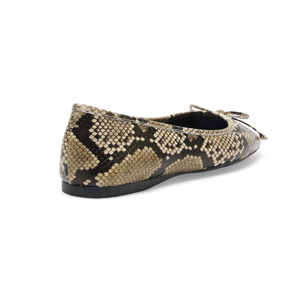 Maya Ballet Flat in Snake Leather